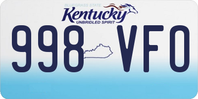 KY license plate 998VFO