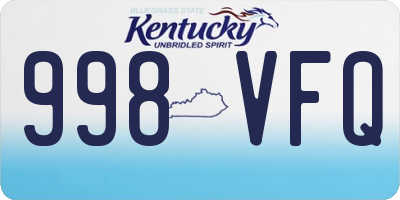 KY license plate 998VFQ