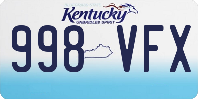 KY license plate 998VFX