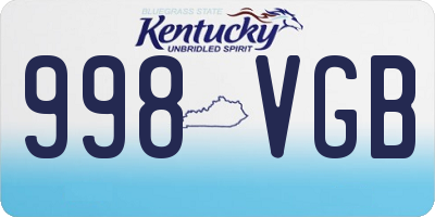 KY license plate 998VGB