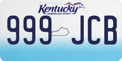 KY license plate 999JCB