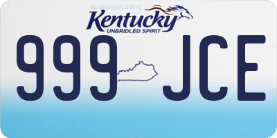 KY license plate 999JCE