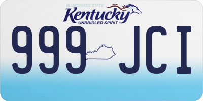 KY license plate 999JCI