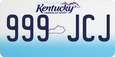 KY license plate 999JCJ