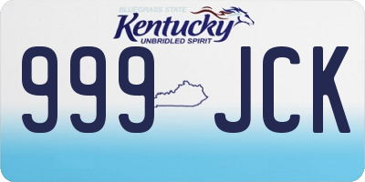 KY license plate 999JCK