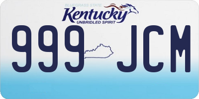 KY license plate 999JCM