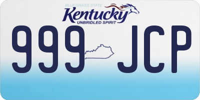 KY license plate 999JCP