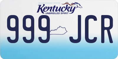 KY license plate 999JCR