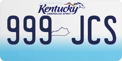 KY license plate 999JCS