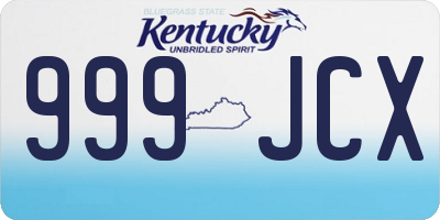 KY license plate 999JCX