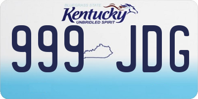 KY license plate 999JDG