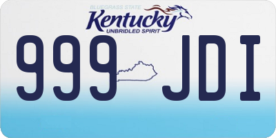 KY license plate 999JDI