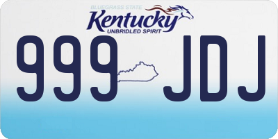 KY license plate 999JDJ