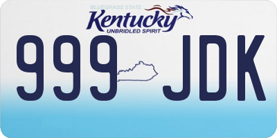 KY license plate 999JDK