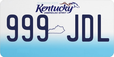 KY license plate 999JDL