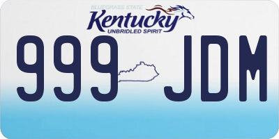 KY license plate 999JDM