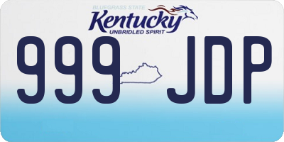KY license plate 999JDP