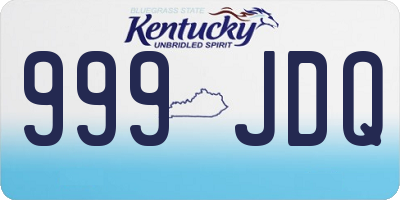 KY license plate 999JDQ