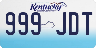 KY license plate 999JDT