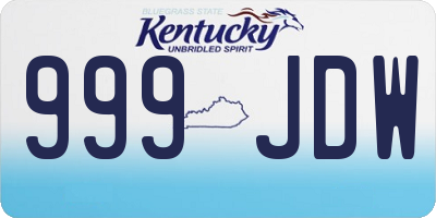 KY license plate 999JDW