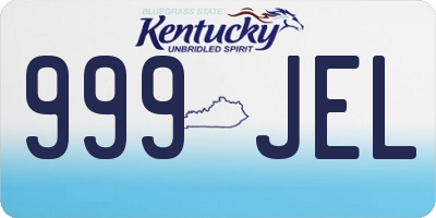 KY license plate 999JEL