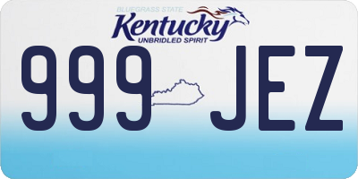 KY license plate 999JEZ