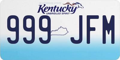 KY license plate 999JFM
