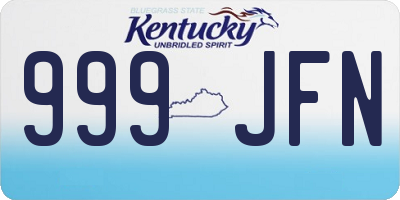 KY license plate 999JFN