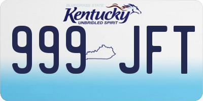 KY license plate 999JFT