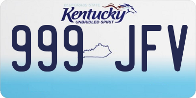 KY license plate 999JFV