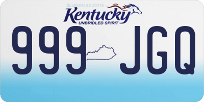 KY license plate 999JGQ