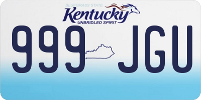 KY license plate 999JGU