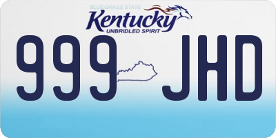KY license plate 999JHD