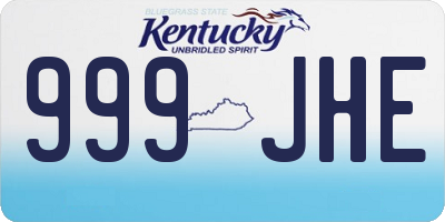 KY license plate 999JHE