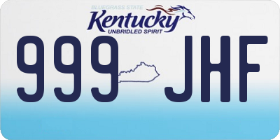 KY license plate 999JHF