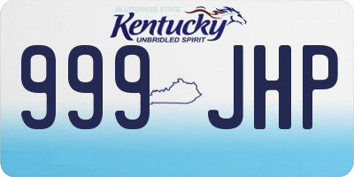KY license plate 999JHP