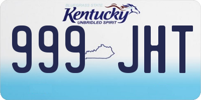 KY license plate 999JHT