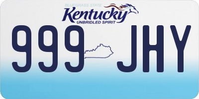KY license plate 999JHY