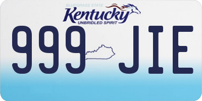 KY license plate 999JIE