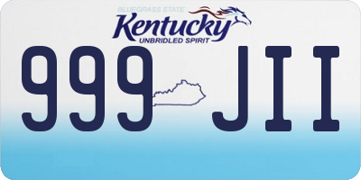KY license plate 999JII