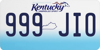 KY license plate 999JIO