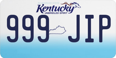 KY license plate 999JIP