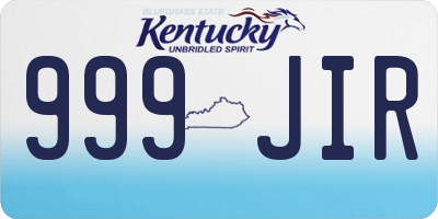 KY license plate 999JIR