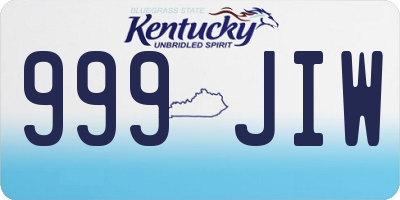 KY license plate 999JIW