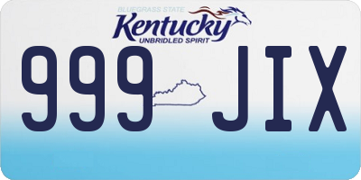 KY license plate 999JIX