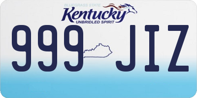 KY license plate 999JIZ