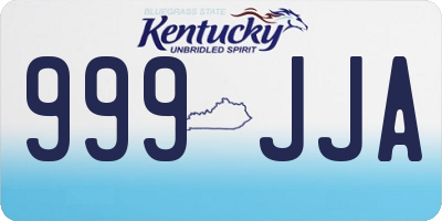 KY license plate 999JJA