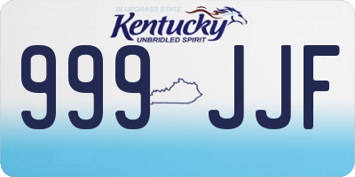 KY license plate 999JJF