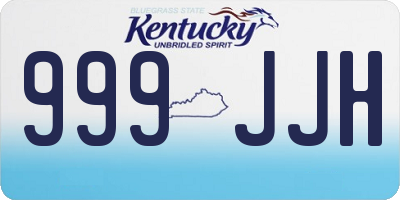 KY license plate 999JJH