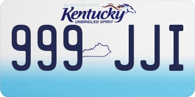 KY license plate 999JJI
